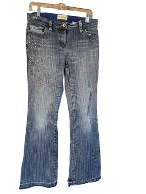 Vintage Next Jeans Stud-Embellished Blue Flare Jeans — Vintage Wash